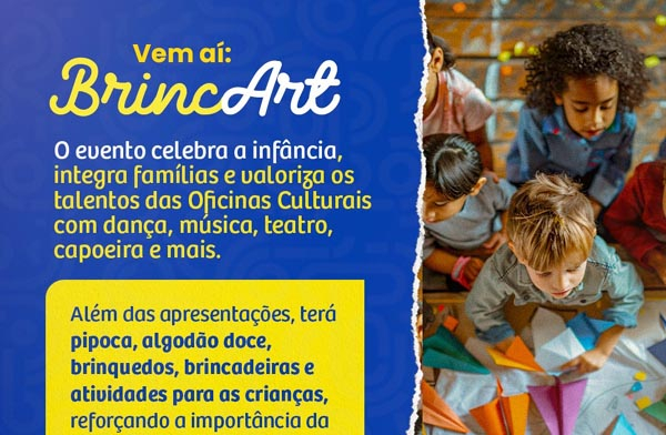 BrincArt celebra Dia das Crianças no próximo dia 11