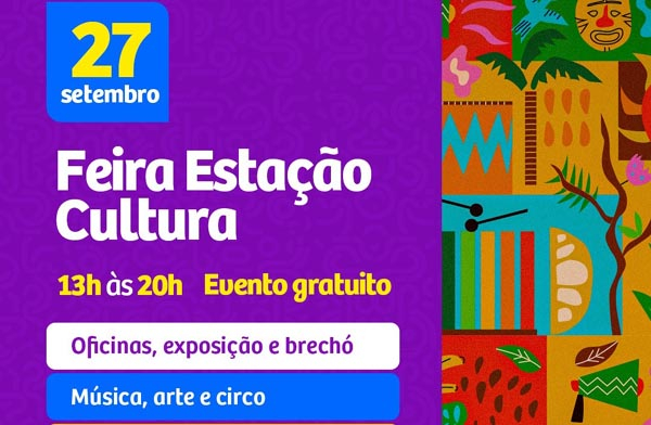 Sábado (27): Feira Estação Cultura será realizada no Museu Ferroviário (antiga Estação Ferroviária)