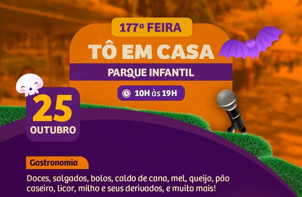 Feira Tô em Casa movimenta o Parque Infantil neste sábado (25) com edição Dia das Bruxas